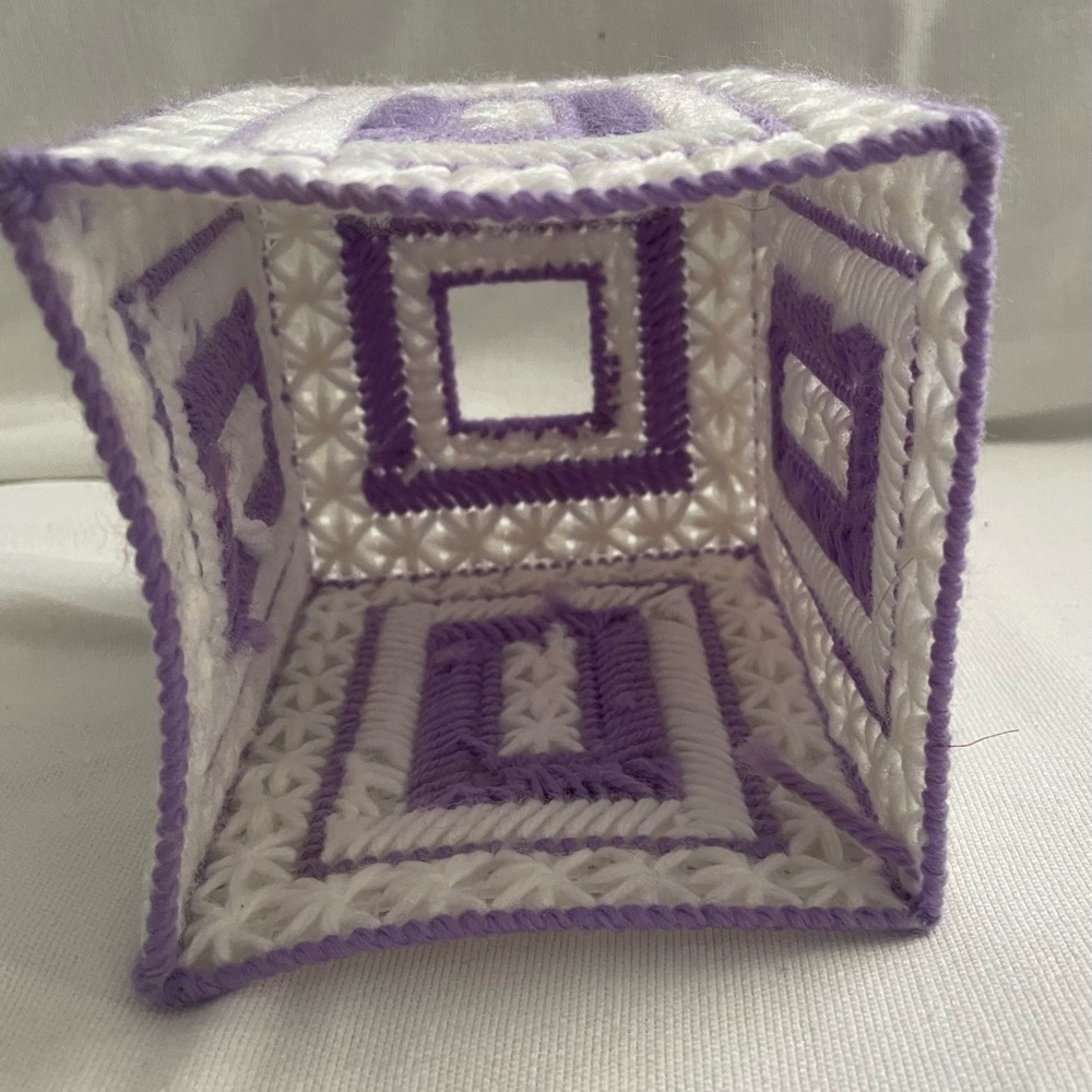 Set of 3 Handmade Needlepoint Plastic Canvas Tissue Box Cover multi color - Picture 9 of 14
